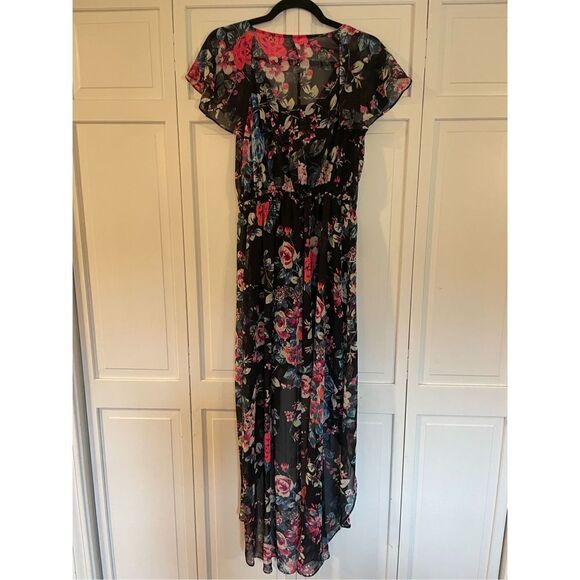 Express floral high low faux wrap dress size sml - Picture 6 of 9